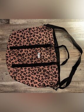 PINK Victoria's Secret Pink Leopard Print Tote canvas fabric logo brown black